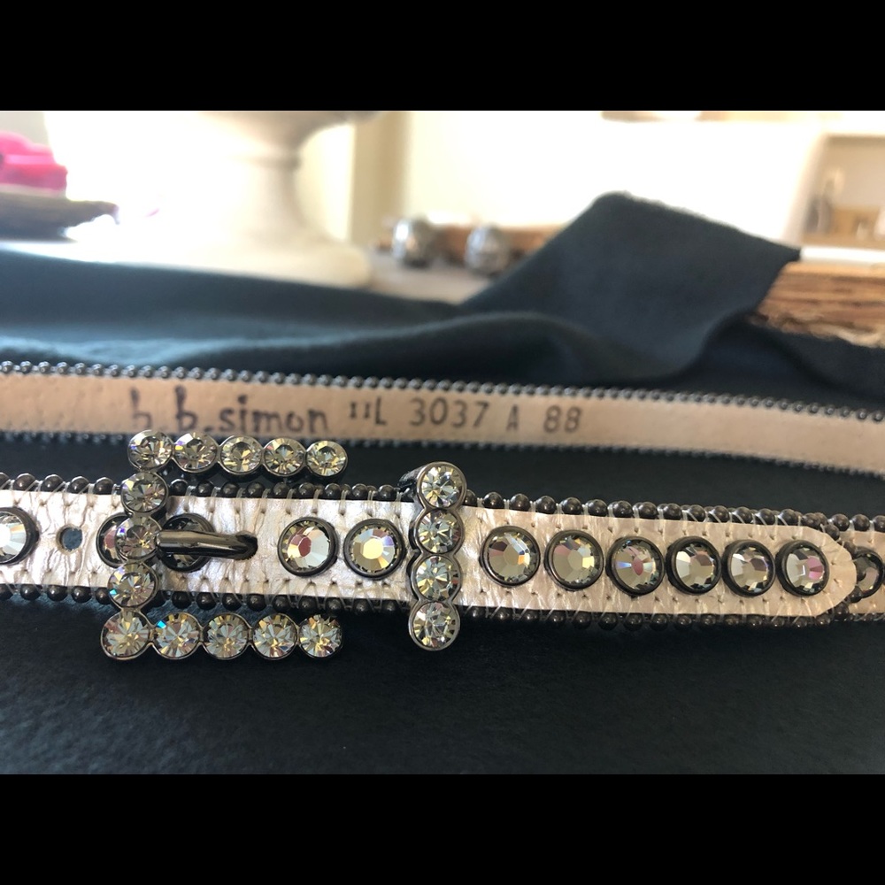 Authentic Bb Simon silver studded belt. LIKE NEW
